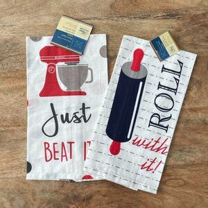 5/$20 NEW 2Pk Mixer & Rolling Pin Kitchen Towels